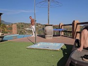 POOL GUY CAUGHT ME PLAYING WITH MY WET PUSSY I GAVE THE POOL GUY A HANDJOB 4/16