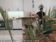 DAY 24 - POV 3some 🥵 Step son spy on GF and Step mom kissing and fucks in hot threesome FFM sex 4/16