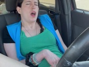 Cute brunette masturbates on lunch break 14/16