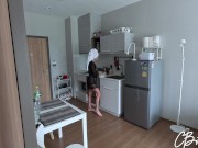 Stepson fucked stepmom the kitchen while she was cooking lunch 1/16