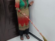 Desi Maid Caught And Fucked Hard While She is inserting Broom in Her Big Ass