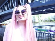 GERMAN SCOUT - Pink Hair Curvy Teen Maria Gail with Saggy Tits at Rough Anal Sex Casting 5/16