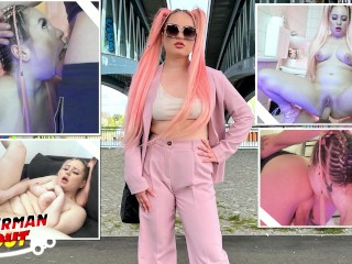 GERMAN SCOUT – Pink Hair Curvy Teen Maria Gail with Saggy Tits at Rough Anal Sex Casting