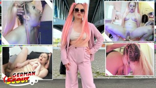 GERMAN SCOUT - Pink Hair Curvy Teen Maria Gail with Saggy Tits at ...