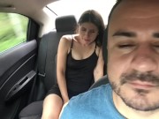 sexy girl has her lush put in her pussy and cums in the back seat of the uber 14/16