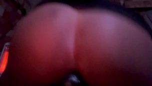 Riding Knotted Dildo