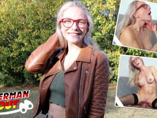 GERMAN SCOUT – Fit blonde Glasses Girl Vivi Vallentine Pickup and talk to Casting Fuck