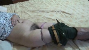 I let my friends look at beautiful stepmom's hairy pussy while she rests