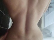 Big Lips Blonde gets fucked in the shower - cum on boobs