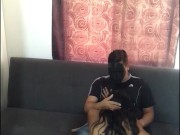 Brunette sucks the courier and the plumber's cock 7/16