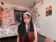 Cute nun gets fucked in the ass and sucks stepbrother cock - YourSofia 1/16