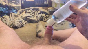 Masturbating with some new lube