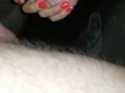 Wife gets on her knees and deep throats me and licks my balls 2/16