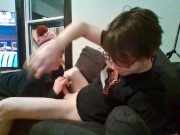 Green Socked Loser Cums under Heather Kane pressure! 13/16