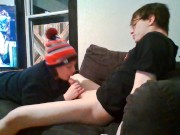 Green Socked Loser Cums under Heather Kane pressure! 15/16