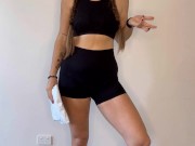 Lovehoney FIerce wet look high waisted knickers and zip-up crop top try on 1/16