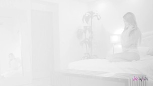 Erotic lesbian blondes Abby Cross and Blake Eden excitedly lick each other and use dildos.