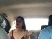 beautiful student changes clothes in the back seat of the uber 14/16