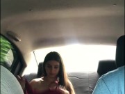 beautiful student changes clothes in the back seat of the uber 5/16