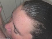 Stepsister suck in shower 11/16
