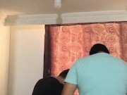 I fuck a sexy skinny girl on all fours and then she sucks my friend's penis 14/16