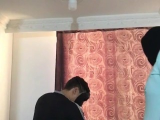 I fuck a sexy skinny girl on all fours and then she sucks my friend’s penis