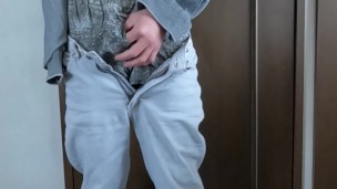 A man who likes to expose himself masturbates.