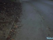 Public Agent Ebony babe with a great pair of tits fucks a guy in a public place 1/16