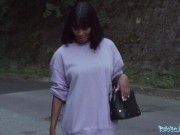 Public Agent Ebony babe with a great pair of tits fucks a guy in a public place 3/16