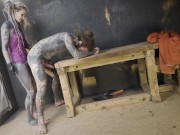 I got so WET and HORNY watching him Painting.. That I Decided to FUCK His ASS With a STRAP-ON DILDO 2/16