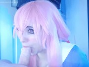 honry yandere girl gives rough blowjob, bounces her big ass in reverse cowgirl, multiple cum on ass 5/16