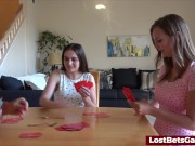 Strip card game with two skinny hot brunettes 5/16