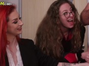 CFNM office ladies jerk guy till cumshot 4/16