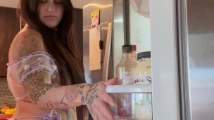 surprising her in our kitchen with ass and pussy play