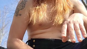 Jerking Off outdoors in Kilt