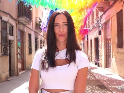 GERMAN SCOUT - Skinny Girl with Big natural Tits Mina Moreno seduce to Cheating Fuck at Model Job