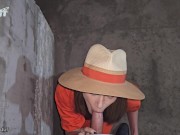 Stranger girl in a Hat sucked on the street and invited her to her home to fuck her in all holes 2/16