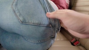 Delicious Girl with Big Ass in Tight Jeans allows Me to touch Her