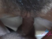 POV session with amateur babe on vacation riding cock with her hairy pussy 15/16