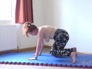 Aunt Judy's Big Tit MILFs - Busty Mature Bombshell Ms. Red - Hot Yoga Workout 10/16