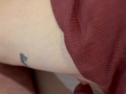 he comes to wake me up by caressing my nipple with his cock and he cums on my leggings 2/16