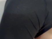 he comes to wake me up by caressing my nipple with his cock and he cums on my leggings