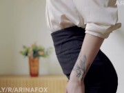 My dream job! I give my boss a footjob and fuck him until he cums on my nylon feet! 3/16