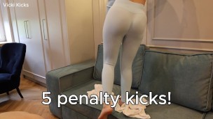 Get out of the bathroom or I'll crush your balls! BALLBUSTING