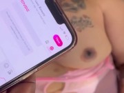 He loves my lush toy lol and I love his cum 15/16