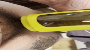 small cock destroyed by machine