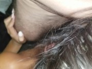 Wife sucks my cock like she's mad at it. Slobber everywhere 1/16