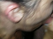 Wife sucks my cock like she's mad at it. Slobber everywhere 12/16