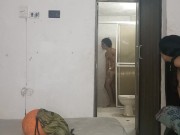 STEPSISTER TOUCHES HER VAGINA WHILE  STEPBROTHER BATHING 3/16