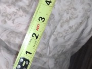 Measurements of my long hands and my big long feet with a tape measure 5/16